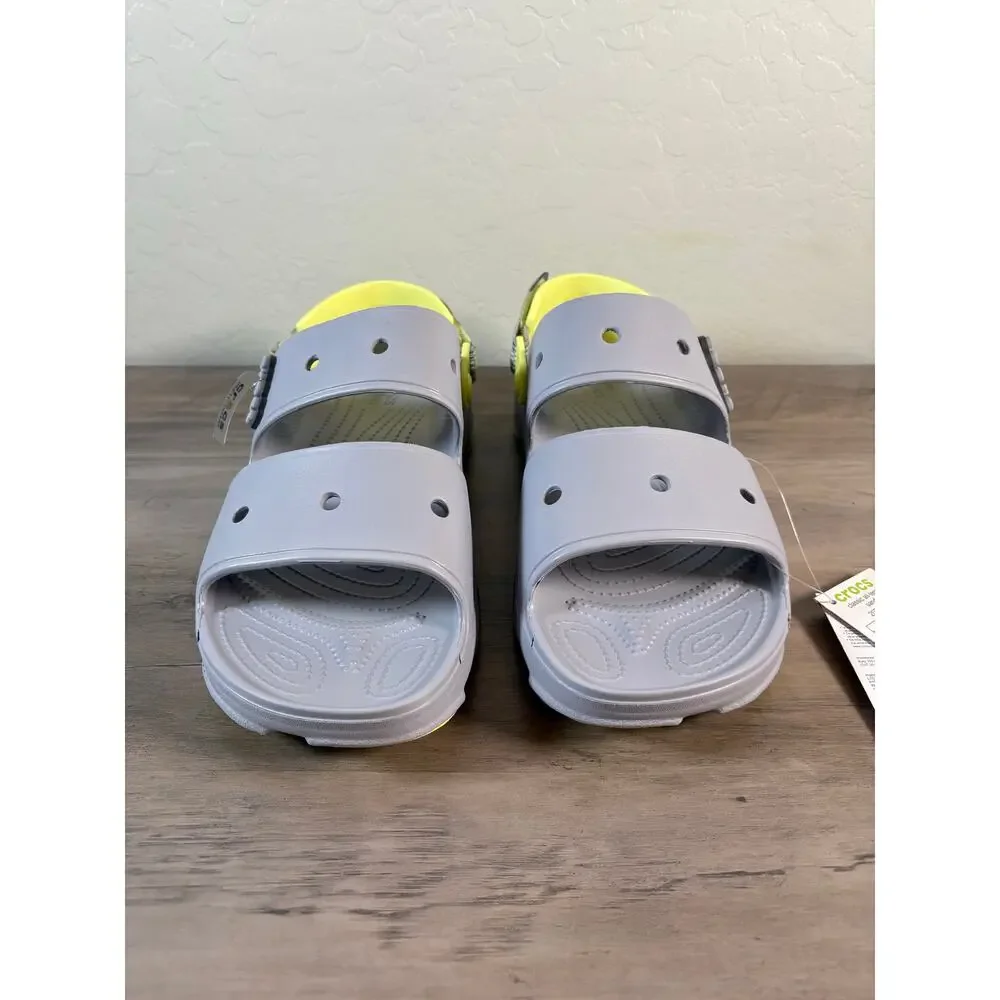 Crocs Classic All-Terrain Sandal Grey‎ Lime Green 207711-1FH Mens 13 Womens 15